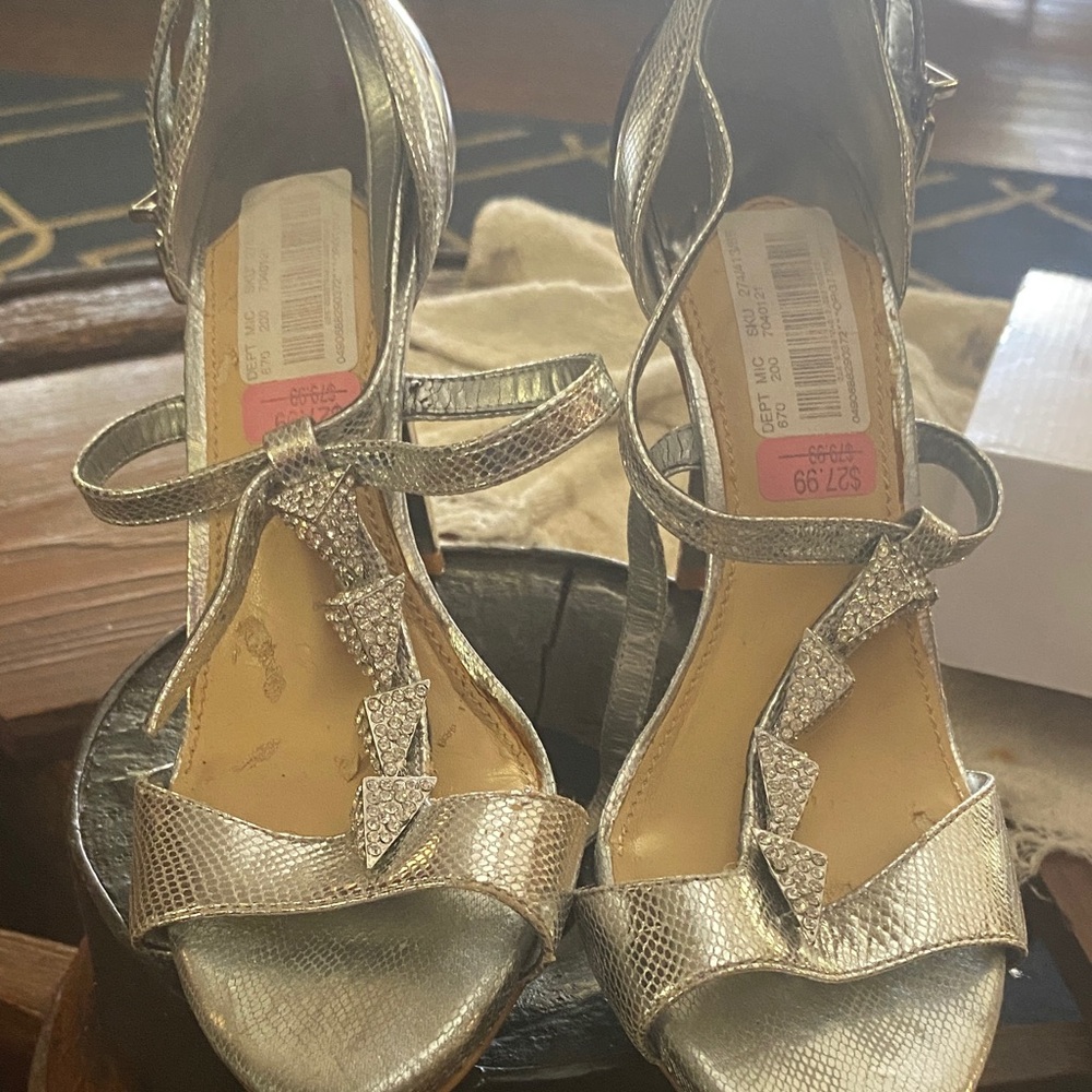 Gianni Bini Silver Strappy Heels